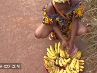 Black banana seller darling seduced for a great adult clip